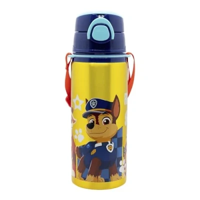 Image de BOUTEILLE RÉUTILISABLE POP UP EN ALUMINIUM AVEC BANDOULIÈRE 730 ML PAW PATROL BOY RESCUE PUPS