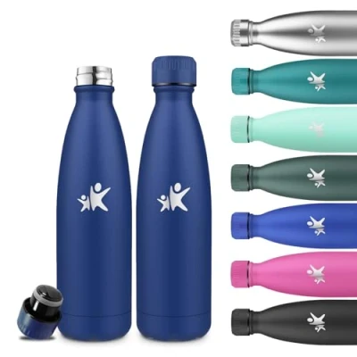 Image de Grsta Gourde 500ml Isotherme, Sans BPA, Enfant, 24h Froid &amp; 12h Chaud, Bouteille Anti Fuite, Reutilisable, d&#039;eau pour l&#039;École, Voyage, Camping, Extérieur