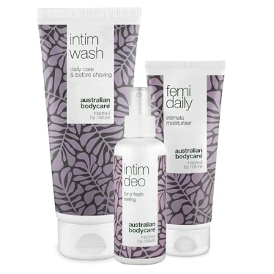 Image de Kit d&#039;Odeur Intime avec de l&#039;Huile d&#039;Arbre à Thé pour Femmes Ensemble d&#039;Hygiène Féminine comprenant un Lavage Intime, Femi Quotidien et Déodorant Élimine les Odeurs
