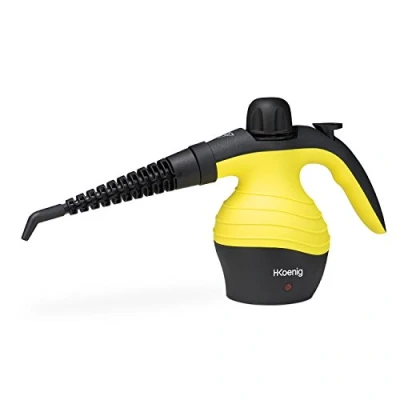 Image de H.Koenig Nettoyeur Vapeur à Main 4,2 bars NV60, 250 ml, Portable, Portatif, Compact, Ergonomique, Puissant 1000W, 6 Accessoires Multi usage