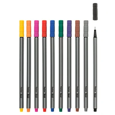 Image de Idena 516113 Fineliner dans étui, épaisseur de trait 0,4 mm, 10 couleurs différentes, 1 set