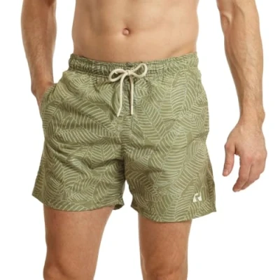 Image de Ript Performance Hommes Essentials Short de Bain à séchage Rapide avec Protection Solaire UV 50, Imprimé Feuille Kaki, S