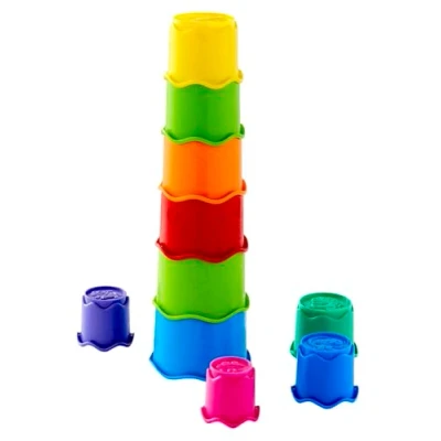 Image de VERTBAUDET Gobelets en plastique à empiler MULTICOLORE TU