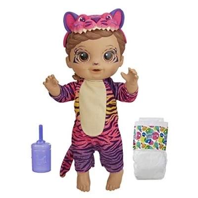 Image de Baby Alive, poupée Félins Arc en Ciel, Tigre, boit et Fait Pipi, Cheveux Bruns, Enfants, dès 3 Ans (exclusivité Amazon)