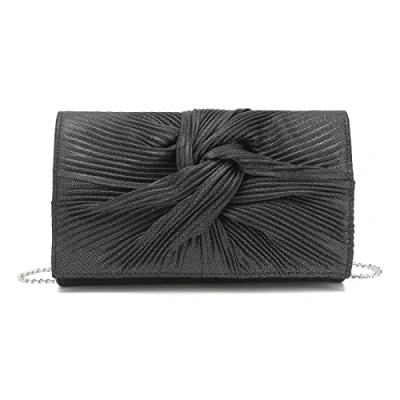 Image de MISS LULU Pochette pour Femme, Sac de Soirée Mariage, Grand Nœud Doux avec Fines Paillettes, à Main Synthétique
