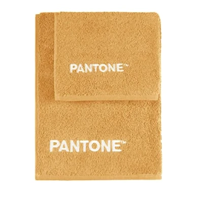Image de SWEET HOME Pantone™ Set de Serviettes 1+1 composé par invité 40 x 50 cm + Visage 100 avec Broderie Pantone™, certifié Oeko Tex, Beige