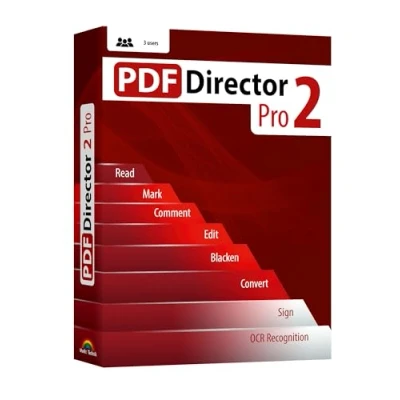 Image de PDF Director 2 PRO with OCR for 3 PCs Comprehensive Editor Software Compatible Win 11, 10, 8 and 7 Edit, Create, Scan Convert PDFs 100% Adobe Acrobat