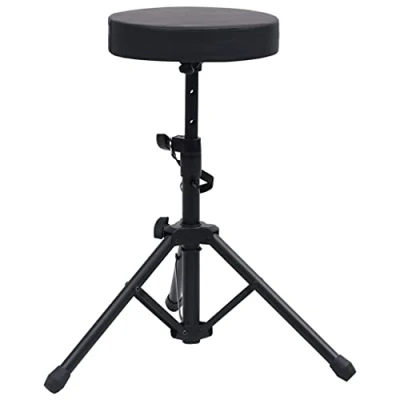 Image de vidaXL Tabouret à Tambour Réglable Trône de Trépied Musique Siège pour Instruments Noir Rond