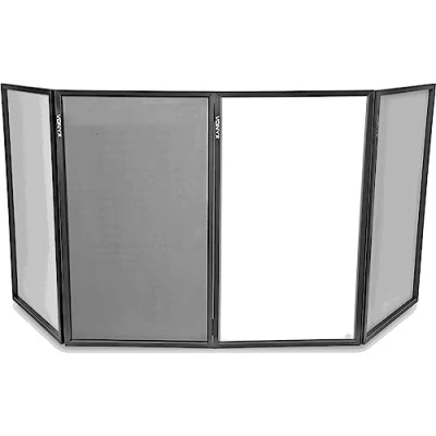 Image de Vonyx Lycra Toile de Rechange pour Écran DB2/DB2B Blanc, 4 Pièces, Bande Scratch, Lavable, Idéal Remplacer les Toiles votre DJ