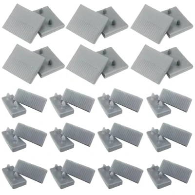 Image de Jiehaojia Lot de 12 Embouts centraux Lattes lit, 24 Support latérales (63 mm x 9 à l&#039;intérieur), pour Lits Simples et Doubles, Accessoires connecteur (Gris)