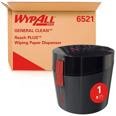 Image de WypAll Reach PLUS distributeur à dévidage central General Clean 6521 de bobines blanches ou bleues 1 d&#039;essuyeurs