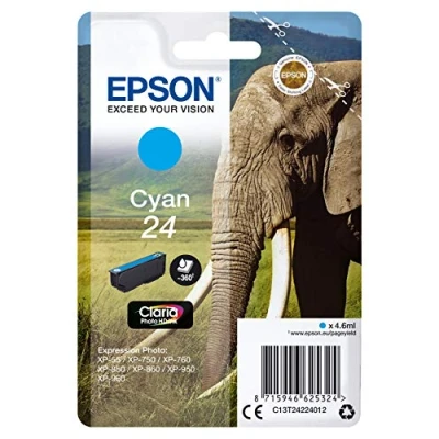Image de Epson T2422 Cartouche d&#039;encre 4,6 ml Cyan Amazon Dash Replenishment est prêt