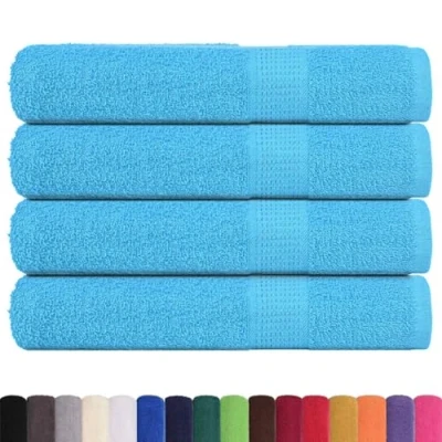 Image de vidaXL Serviettes 4 pcs Turquoise 100x200 cm 360 g/m² 100% Coton, Serviette de Plage, d&#039;invité, Grande Bain