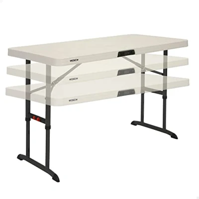 Image de Lifetime Table pliante rectangulaire 122cm ajustable en 3 hauteurs pour 4 personnes