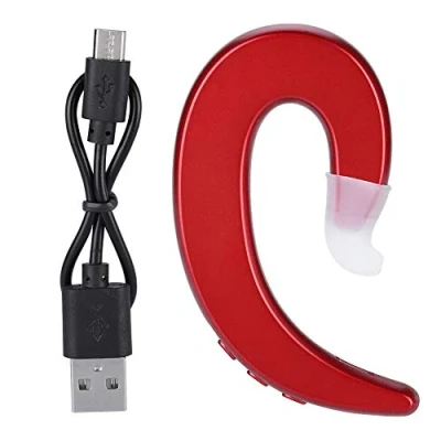 Image de Écouteurs sans fil avec crochet auricullaire, 2,4 GHz micro Bluetooth pour le sport, jogging, la course (rouge)