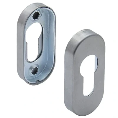 Image de géneric Rosace de Porte APECS en Acier Inoxydable Mat pour Portes intérieures et extérieures Cylindre profilé Ovale Argent