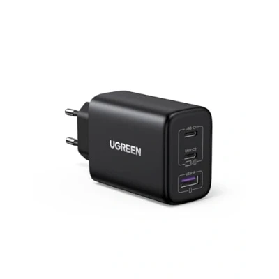 Image de UGREEN 65W Chargeur USB C Rapide 3 Ports Compatible avec iPhone 16 Plus Pro Max 15 14 13 12 11 MacBook Air M3 M2 M1 Galaxy S24 Ultra S23 A15 Pixel 9 8 7 iPad Dell XPS (Noir)