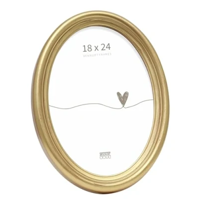 Image de Deknudt Frames S100A3 Cadre Photo Ovale Résine Doré 18 x 24 cm