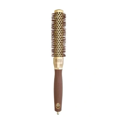 Image de Olivia Garden Expert Blowout Speed Doré &amp; Brun 25 Brosse ronde en céramique avec un barrilet extra long pour des brushings 25% plus rapides