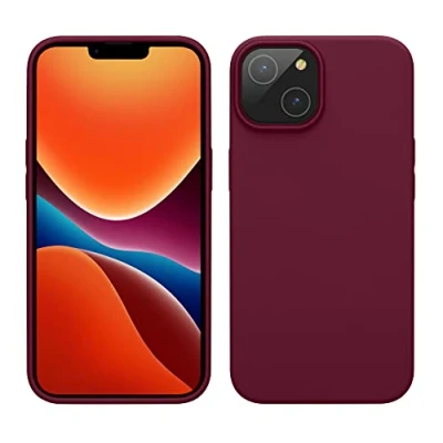 Image de kwmobile Housse Compatible avec Apple iPhone 14 Coque de téléphone Fine Finition Douce rhubarbe