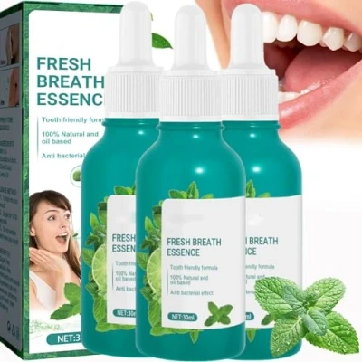 Image de 3 Pièces Essence de Soin Buccal Haleine Fraîche, Gel pour Dents Propres Gouttes Rafraîchissantes D&#039;haleine Naturelle, Fraîche Longue Durée