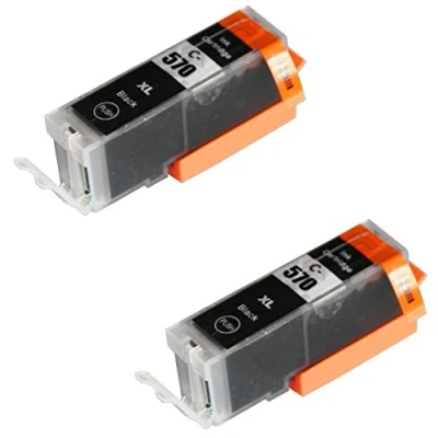 Image de 2 Noir Cartouches d&#039;encre compatibles pour Canon Pixma MG5750 MG5751 MG6850 MG6851 MG7750 TS5050 TS6050 MG5752 MG5753 MG6852 MG6853 TS5051 TS5053 TS6051 TS6052 PGI 570PGBK XL