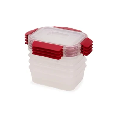 Image de Joseph Nest Lock Set de Boîtes Alimentaires Rectangulaires 4 Pièces, Empilable, Couvercles Hermétiques, Sans BPA, 1,1L