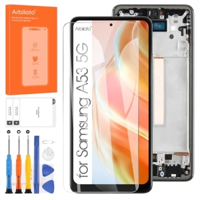 Image de Incell Écran pour Samsung Galaxy A53 5G de remplacement A536 LCD SM A536B, A536U, A536E tactile Digitizer Assemblée Pièces réparation avec cadre Noir Pas