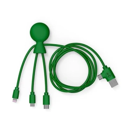 Image de Xoopar Mr Bio 1m Câble Multi USB 4 en 1 Forme de Pieuvre Chargeur Universel Plastique Recyclé Prise C, Lightning,Micro USB, pour Smartphone Universelle Vert Neuf