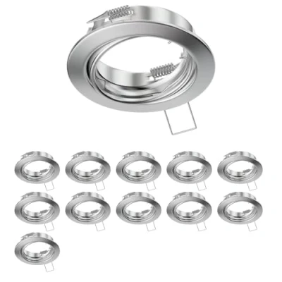 Image de ledscom.de 12 cadres d&#039;encastrement au plafond FERE, rond, pivotant, aluminium mat