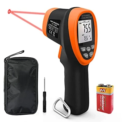 Image de INFURIDER Thermomètre Infrarouge Sans Contact, 50℃ à 1500℃ Température Numérique Laser IR Pyromètre D:S=30:1 avec Ecran LCD Rétroéclairé pour Four De Industriel(Pas l&#039;homme)