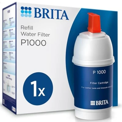 Image de BRITA Système MyPure P1 + 1 cartouche P1000 filtre le calcaire, chlore, plomb et autres impuretés pour une eau du robinet plus pure, sans BPA