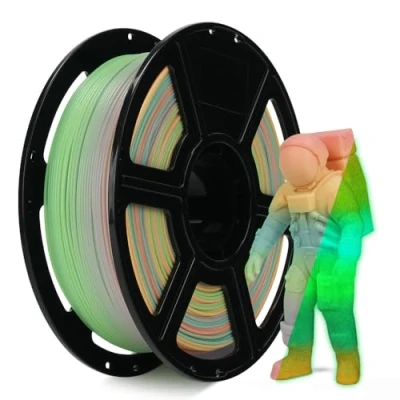 Image de FLASHFORGE Filament PLA rapide phosphorescent 1,75 mm, haut débit pour imprimante 3D Melody Max 500 mm/s Impression Haute luminosité et effet lumineux longue durée