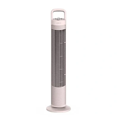 Image de Newlux Ventilateur tour sans pales W80 (45W) 3 vitesses, oscillation 70, minuterie 120 min et design compact. sur pied avec moteur en cuivre poignée de transport (corail)