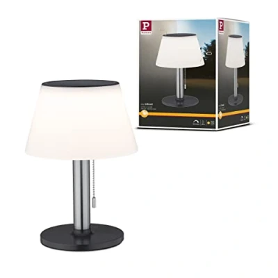 Image de Paulmann 94309 Lampe à poser solaire LED Lillesol Luminaire d&#039;extérieur incl. 1x0,8 watts gradable IP44 Acier inoxydable Éclairage de jardin plastique Métal Blanc chaud 3000 K
