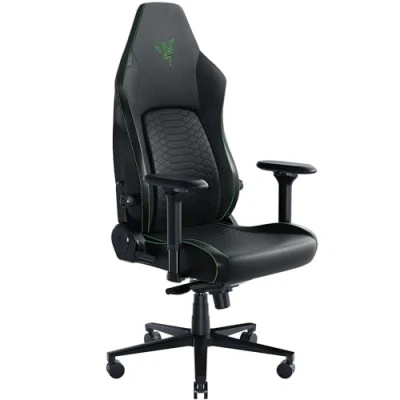 Image de Razer Iskur V2 Chaise de Jeu avec Support Lombaire adaptatif (Cuir synthétique qualité EPU, Coussins en Mousse Haute densité, accoudoirs 4D, Courbe entièrement réglable) Vert