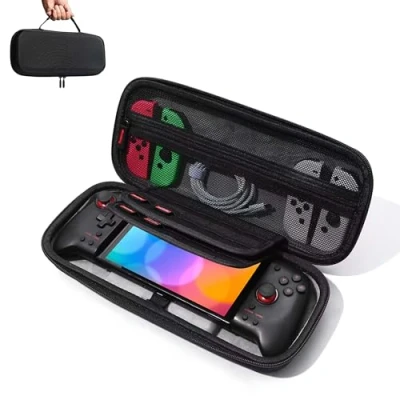 Image de iofeiwak Valise pour Hori Split Pad Pro et Rog Ally Coque Rigide Manette Switch/Switch OLED + Prend en Charge 20 emplacements de Jeux/Protection des Boutons/Grande capacité