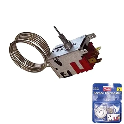 Image de thermostat danfoss N2 077b7002 pour réfrigérateur 1 porte avec bouton poussoir degivrage