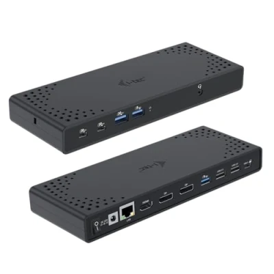 Image de Écran triple USB C I TEC DS Gen2 2xDP 1xHDMI 1xGLAN 1xUSB 3.2 2xUSB Gen1 2.0 1xAudio/Micro PD100W