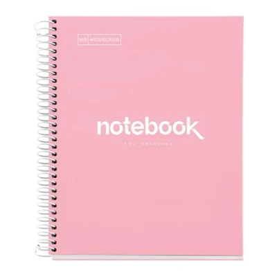 Image de Miquelrius Cahier A5 Carnet de Notes Emotions, 80 Feuilles 90 g/m², Grille 5 x mm, 1 Bande couleur, Spirale microperforée, Couverture extra dure, 2 Trous, Couleur Rosa