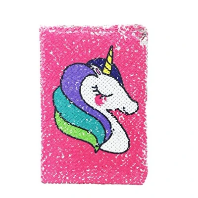 Image de EXERZ A5 Cahier à Paillettes réversible/Cahier De notes/Journal, Journal Sirène/Bloc Notes Magique, pour Le Bureau/École/Cadeau. Pratique À Transporter In Licorne/Argent