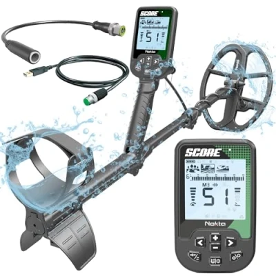 Image de Nokta Score Détecteur de métaux pour Adultes entièrement étanche, Rechargeable, Multi fréquences, Facile à Utiliser la Chasse au trésor (Score)