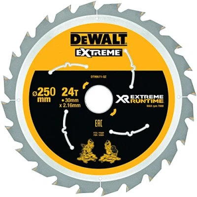 Image de DEWALT DT99571 QZ Hojas para Sierra Circular Estacionaria XR EXTREME RUNTIME 250mm x 30mm 24D