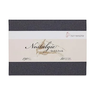 Image de Hahnemühle Carnet de croquis nostalgique qualité supérieure 190 g/m² Blanc naturel 80 pages Format A4 paysage