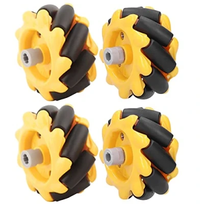 Image de Eujgoov Roue Mecanum, omnidirectionnelle de 48 mm Accessoires Voiture Robot Intelligent Composants Jouet Bricolage(2 Pairs)