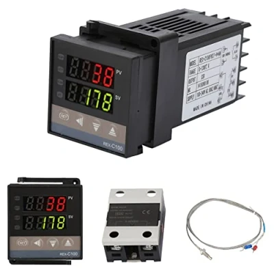 Image de Fafeicy REX C100 PID Contrôleur de Température, Régulateurs Température AC110V 240V, 0℃ 1300℃, Régulateur Numérique LED Digital avec Alarme Controleur temperature