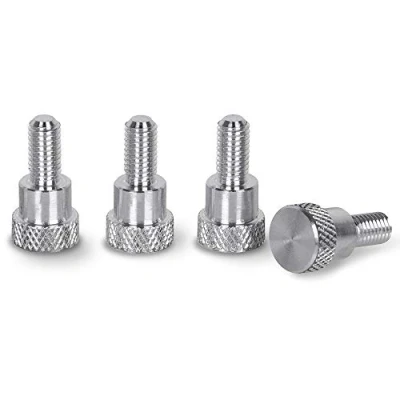 Image de PrecisionGeek Moleté Pouce vis/Vis d&#039;épaule Aluminium M5 x 10mm L 20mm Lot de 4