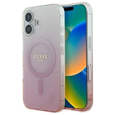 Image de Étui Guess pour iPhone 16 Plus 6.7 rose étui rigide IML Glitter Gradient MagSafe Neuf