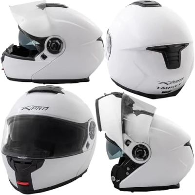 Image de A pro Casque Modulable Moto Visière Pare Soleil Transformable Blanc L