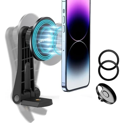 Image de UBeesize Support de téléphone portable, trépied magnétique flexible pour lampes annulaires, trépieds compatibles avec les coques MagSafe et iPhone 14, 13, 12 Pro Max, tous téléphones portables